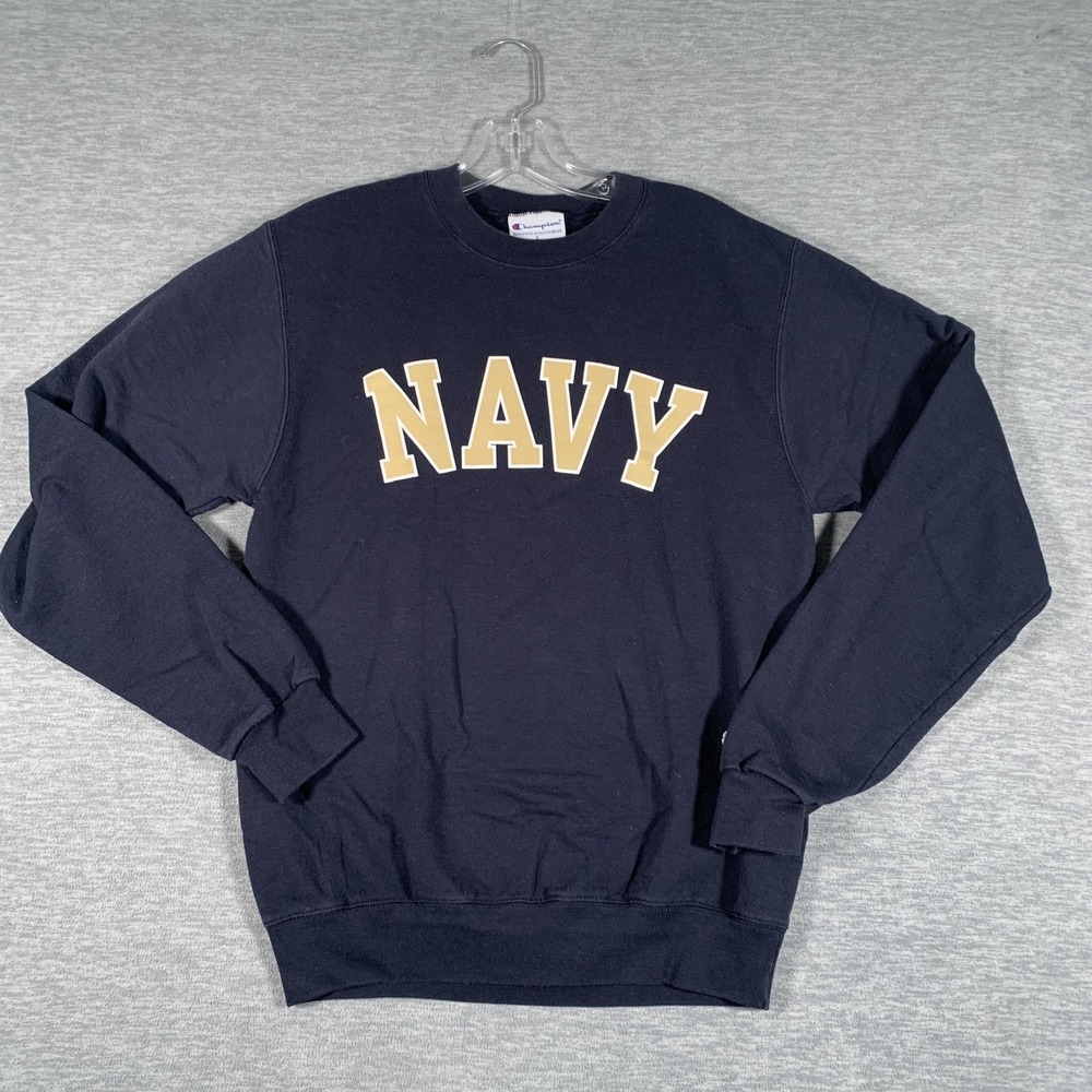 Navy Midshipmen Sweatshirt Mens Small Blue NCAA Football Champion Crewneck